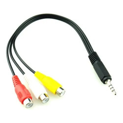 CABLE 3.5 MM A 3 RCA HEMBRA